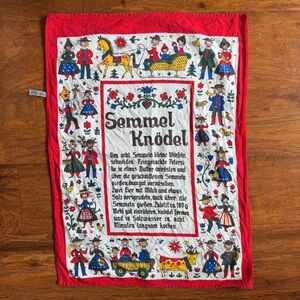 Vintage Scandinavian Austrian folk art dish towel